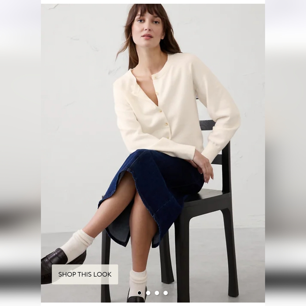 Banana Republic NWT White Volume-Sleeve Cardigan XS Msrp 100$